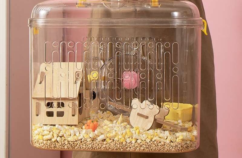 ハムスターケージ 透明ポータブルペット住居