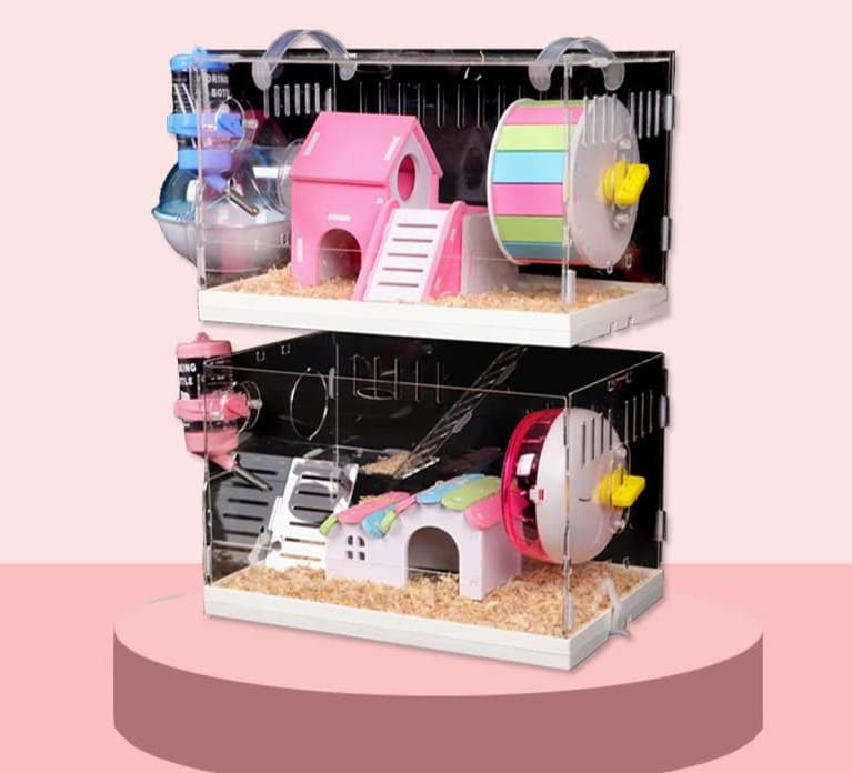 ハムスターケージ 二層式透明ハムスターハウス