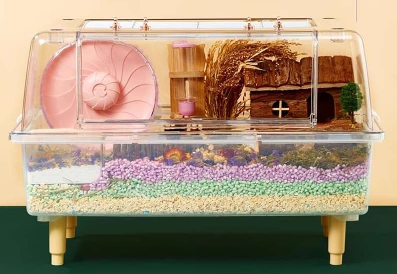 ハムスターケージ 360度パノラマ小動物ハウス