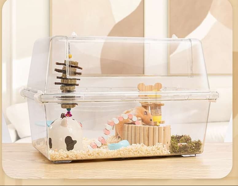 ハムスターケージ 透明ペット観察ケース オールシーズン