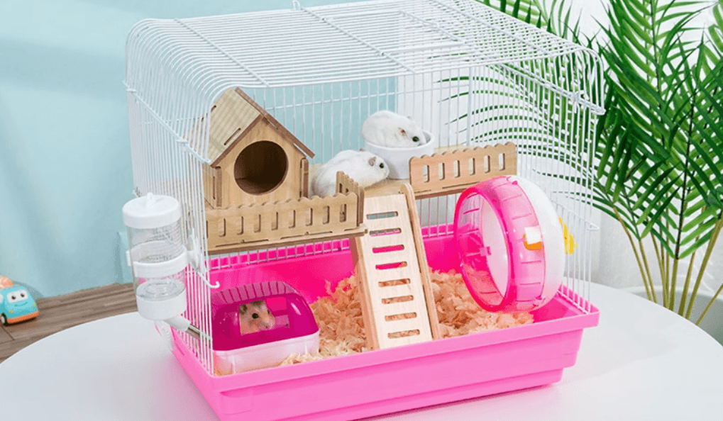 ハムスターケージ 木製二階建てペット快適ケージハウス