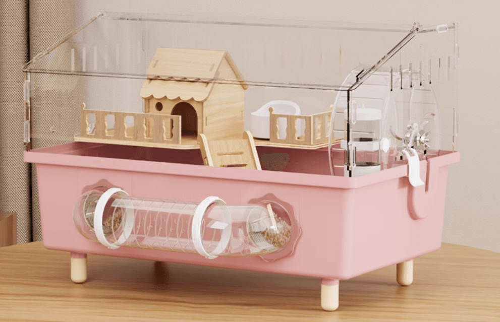 ハムスターケージ 全景透明ハムスター城 豪華二階建てケージ