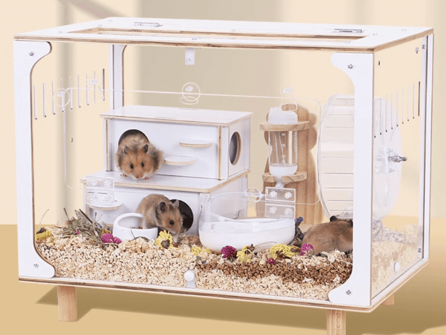 ハムスターケージ 全景ガラス風ハムスター快適ハウス