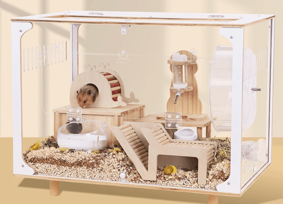 ハムスターケージ 全景ガラス風ハムスター快適ハウス