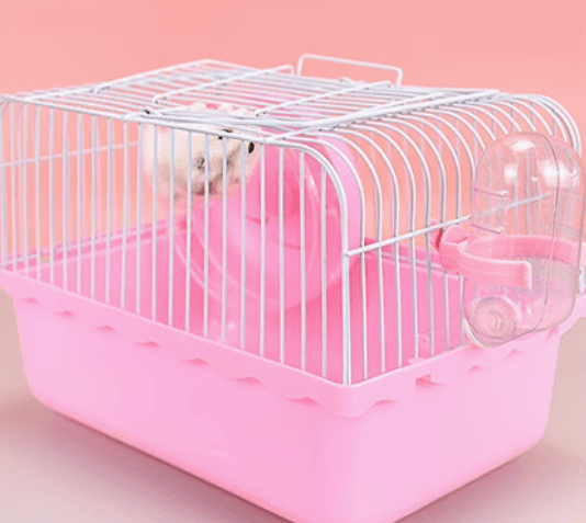 シンプル木製ハウス付きハムスターケージ