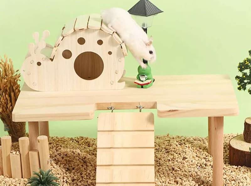 ハムスターケージ 天然木製ステージ ハウス
