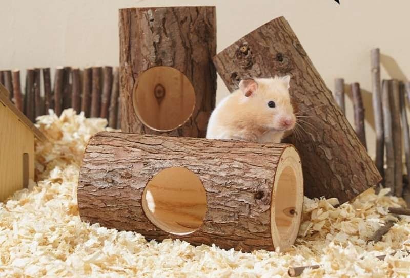 ハムスターケージ 天然木の丸太ハウス