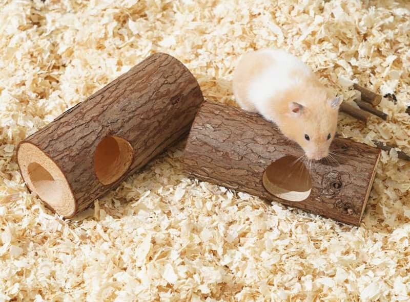ハムスターケージ 天然木の丸太ハウス