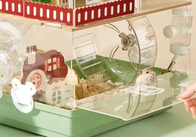 ハムスターケージ 二階建てナチュラルアクリルハウス