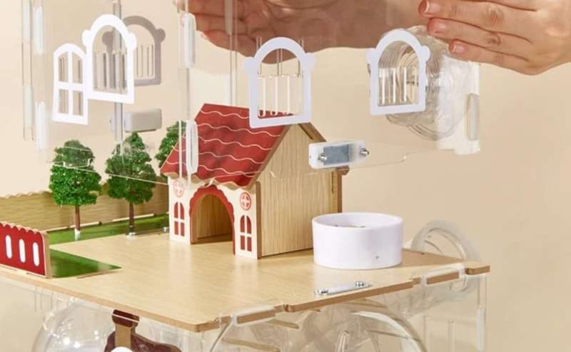 ハムスターケージ 二階建てナチュラルアクリルハウス