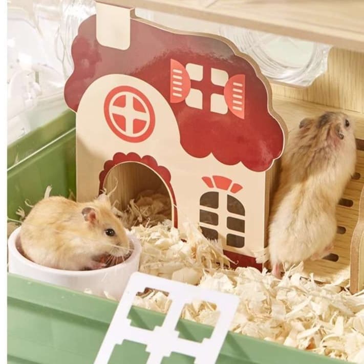 ハムスターケージ 二階建てナチュラルアクリルハウス