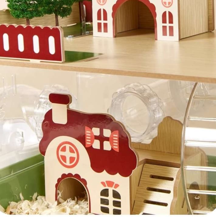ハムスターケージ 二階建てナチュラルアクリルハウス