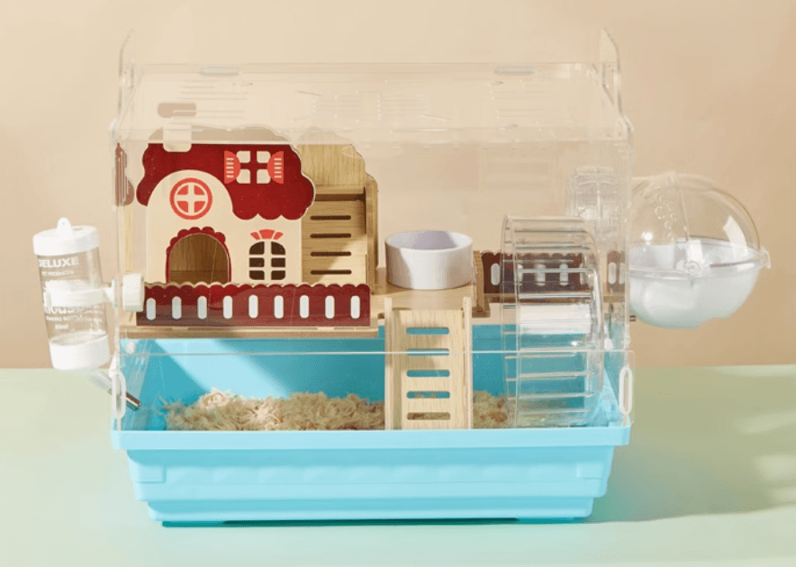 ハムスターケージ 二階建てナチュラルアクリルハウス