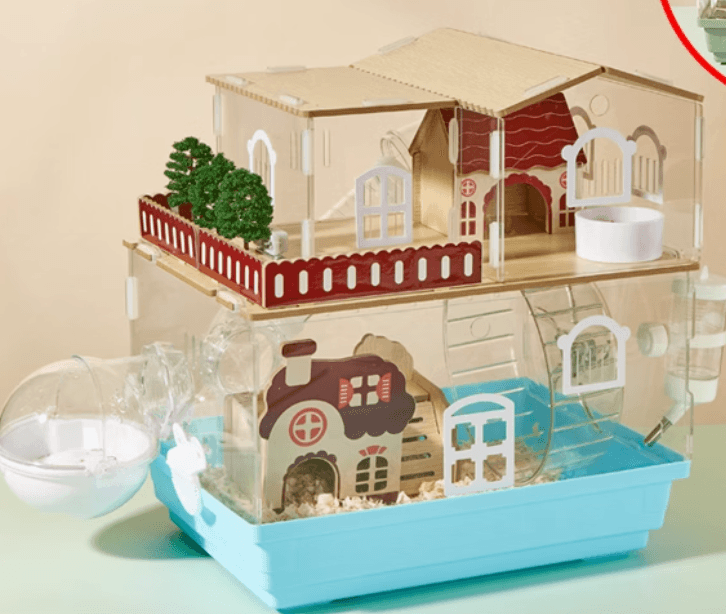 ハムスターケージ 二階建てナチュラルアクリルハウス