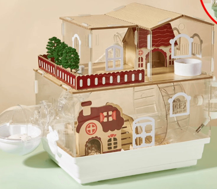 ハムスターケージ 二階建てナチュラルアクリルハウス