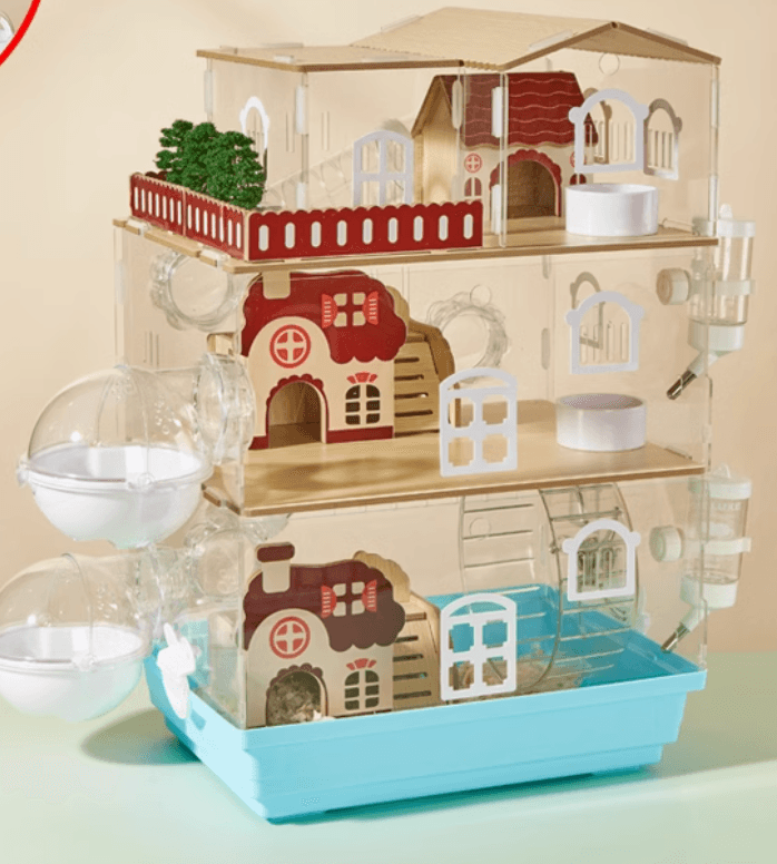 ハムスターケージ 二階建てナチュラルアクリルハウス