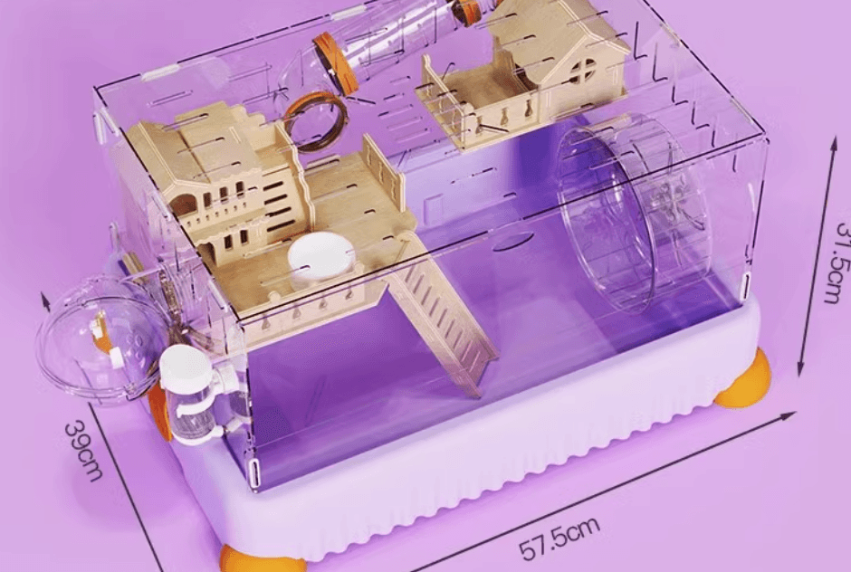 ハムスターケージ 高級感溢れる二階建てアクリルハウス