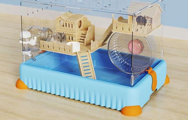 ハムスターケージ 高級感溢れる二階建てアクリルハウス
