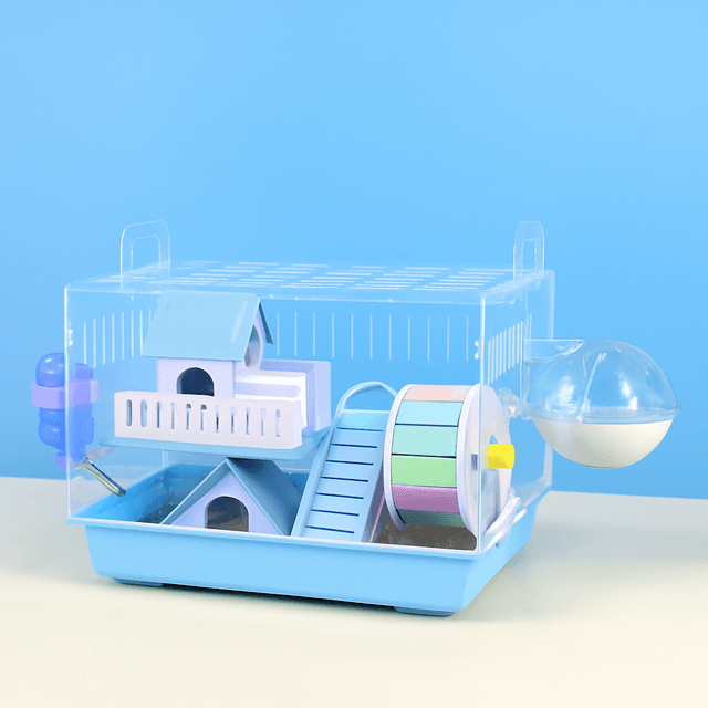 ハムスターケージ 多孔通気設計二階建て透明ハムスターケージ