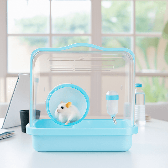ハムスターケージ 全透明観賞型持ち運び式ハムスターケージ