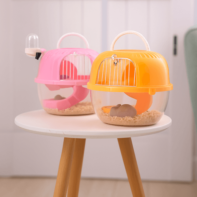 ハムスターケージ 持ち運び便利な透明ハムスター飼育ケース