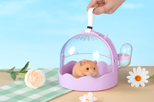 ハムスターケージ 持ち運び便利な透明ドーム型ハムスター外出用ケージ