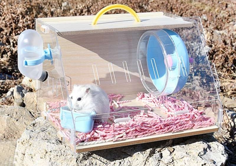 ハムスターケージ 手軽に持ち運べるアクリルハムスターケース