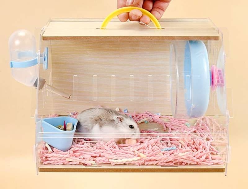 ハムスターケージ 手軽に持ち運べるアクリルハムスターケース