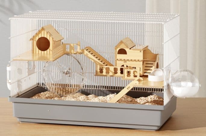 ハムスターケージ 天然木製三層別荘風ハウス