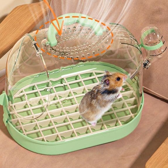 ハムスターケージ 小動物用透明ドーム型ペット移動ケージ